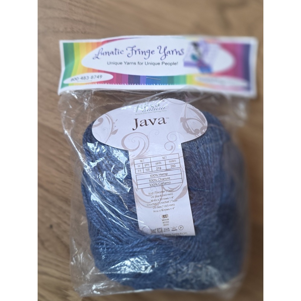 Fibra Natura Java 100% Hemp Yarn Color 107 Riviera Blue
